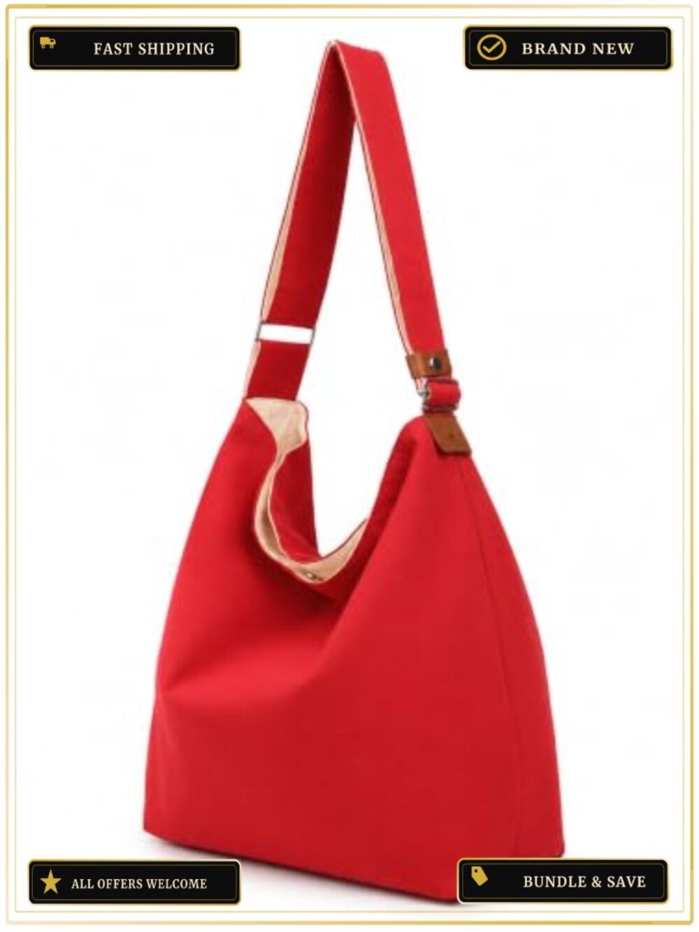 Large Canvas Tote Bag Casual Cotton Shoulder Crossbody Handbag